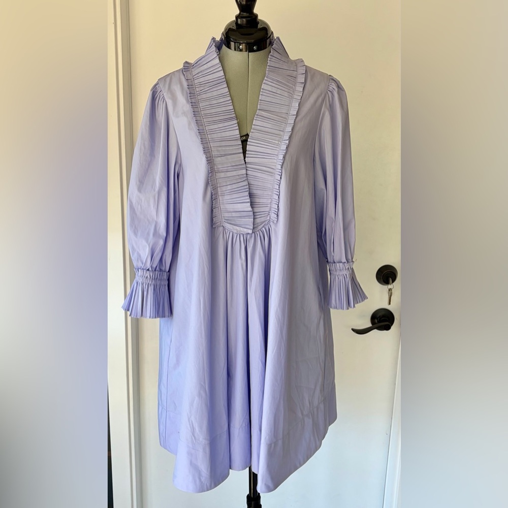 Sovere Studio NWOT Rapture Shift Pleated V-Neck Mini, Lavender, szS - Picture 3 of 15